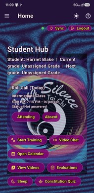 The same school on a student's phone, in the same colours