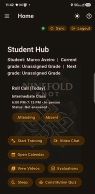 The same school on a student's phone, in the same colours